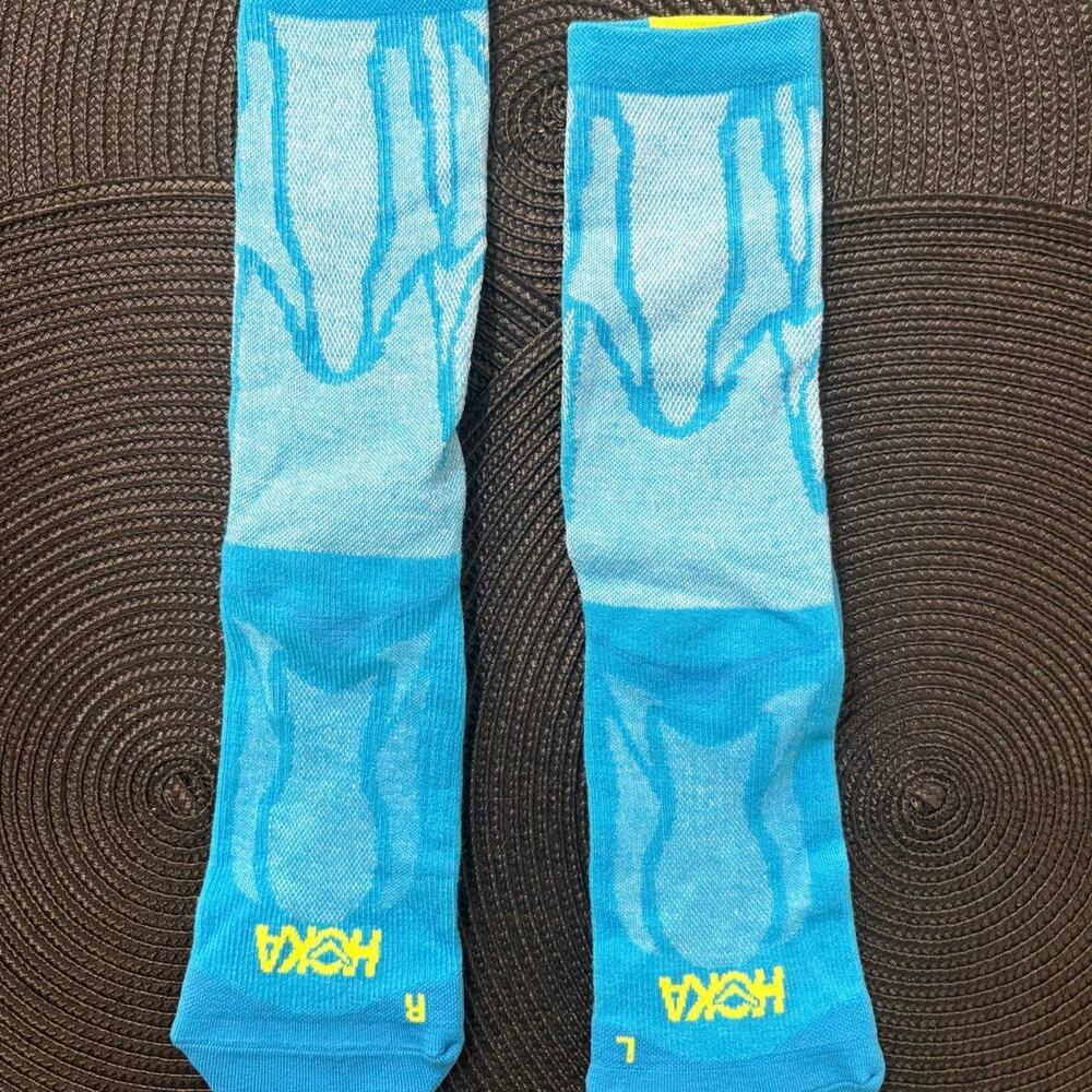 Hoka blue socks running athletic